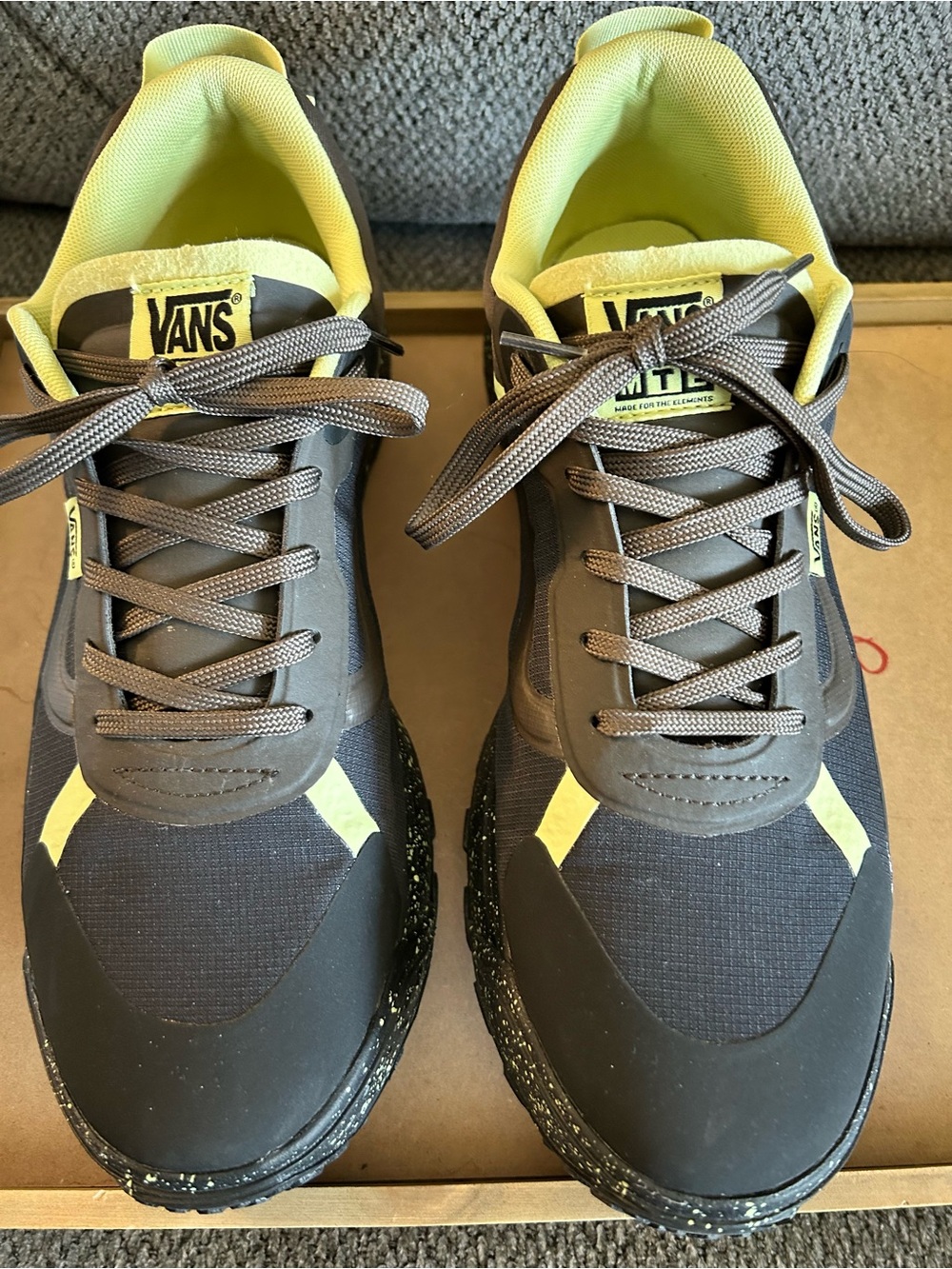 Vans Men’s Gray and Yellow Athletic Sneakers